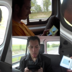 Le matchs continue sur le trajet du retour.